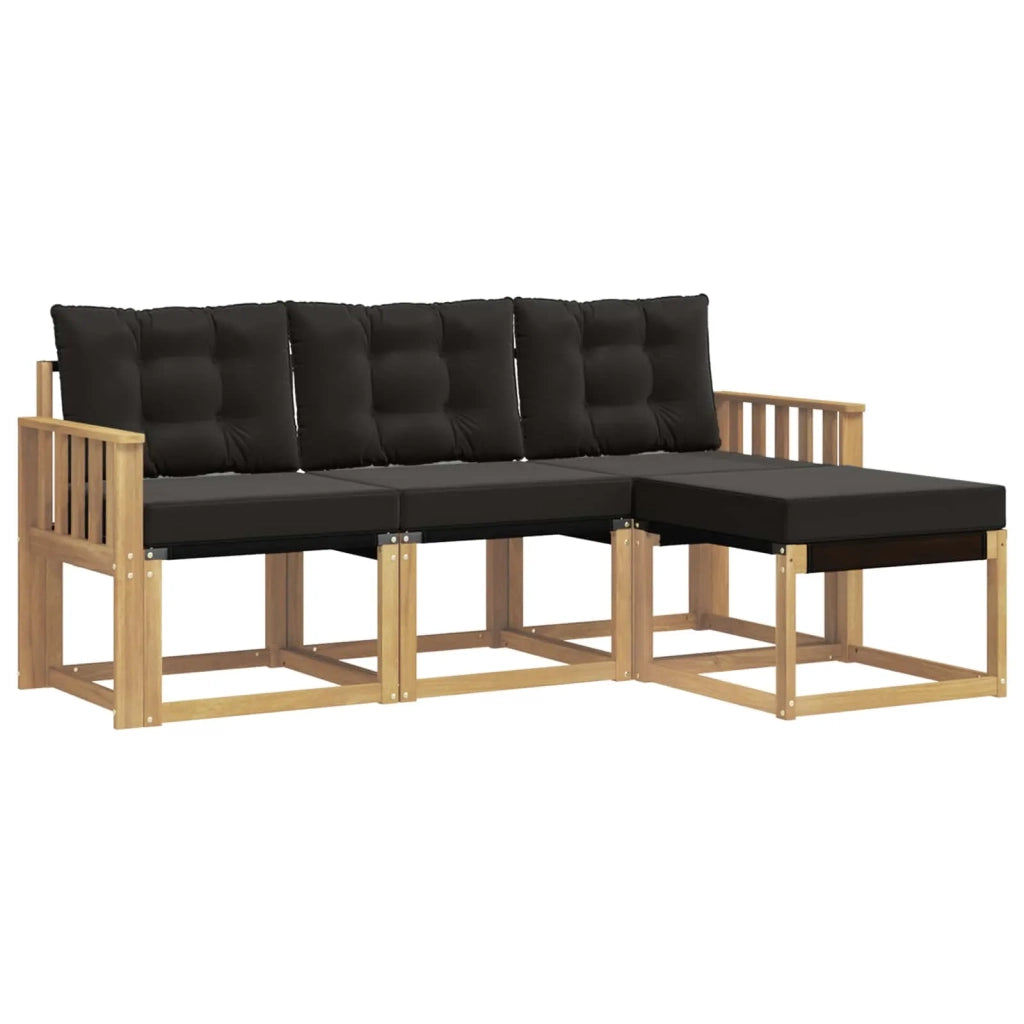 Set di divani da esterno 4 pz Bianco e Nero 3389354