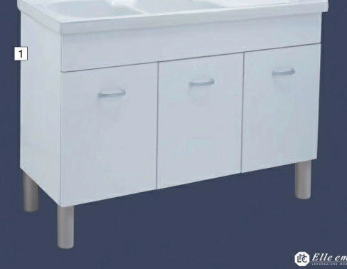 SOTTOLAVELLO X CERAMICA 120X50 BCO 3 ANTE SENZA LAVELLO - LMC