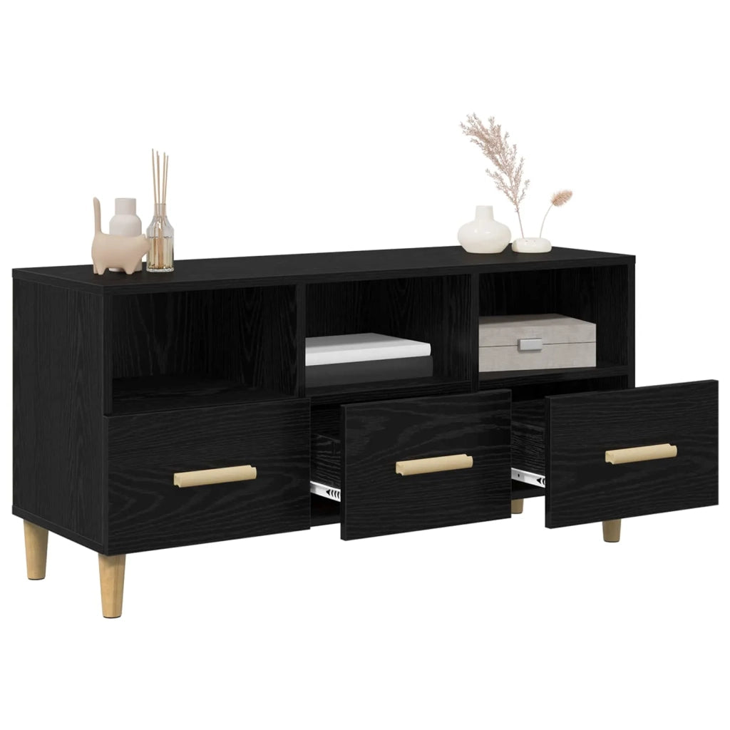 Mobile TV 102 x 36 x 50 cm Rovere Nero Legno ingegnerizzato 8004201