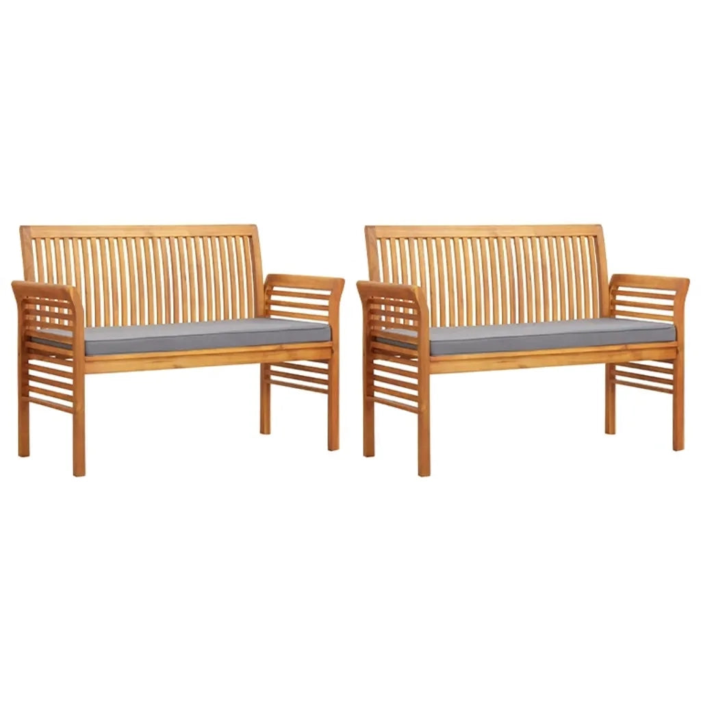 Set da Pranzo per Esterni con Cuscini in Legno Massello Acacia 3120460