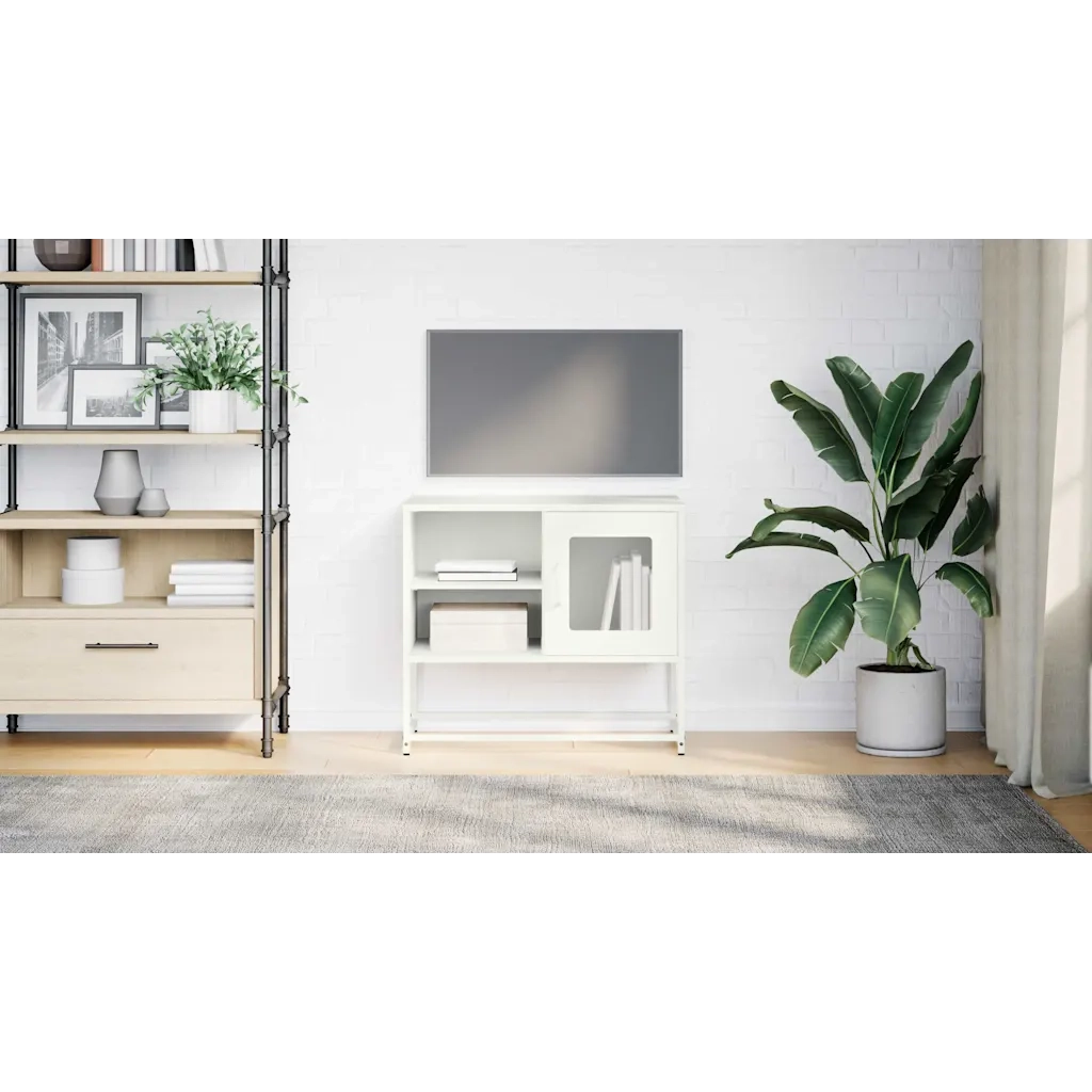 vidaXL Mobile TV Bianco 68x39x60,5 cm in Acciaio