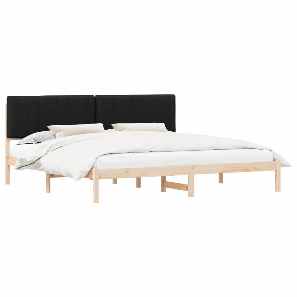 Letto con Testiera Rivestita Nero 200 x 200 cm 3405574