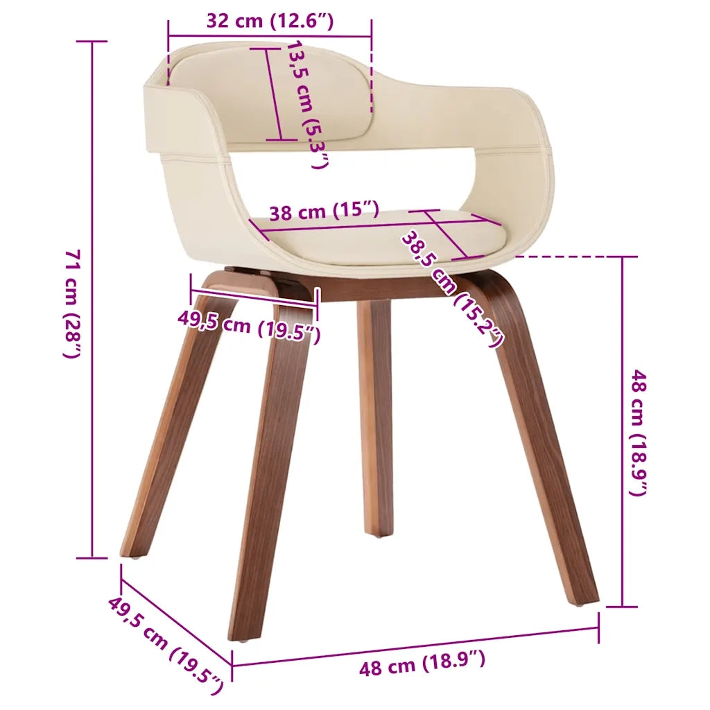 Sedia da Pranzo Bianco in Legno Piegato e Similpelle 327330