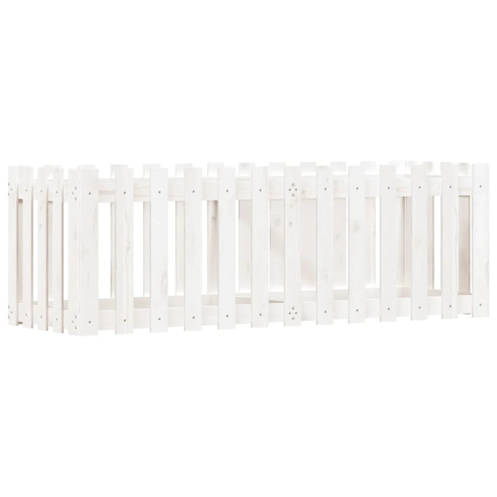 Fioriera rialzata per piante fiori terrazza giardino design del giardino con recinzione 150 x 50 x 50 cm pino bianco massiccio 02_0039798