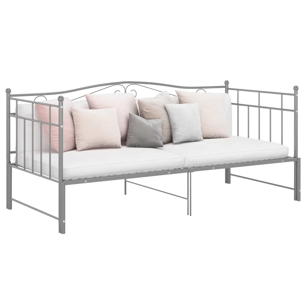 Telaio Divano Letto Estraibile Grigio in Metallo 90x200 cm 324784