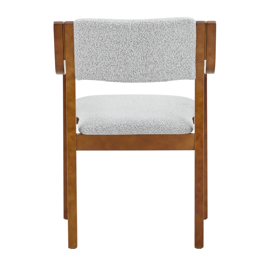 Sedia da Pranzo Set da 2 con Braccioli Design Scandinavo in Legno Curvato Grigio Noce