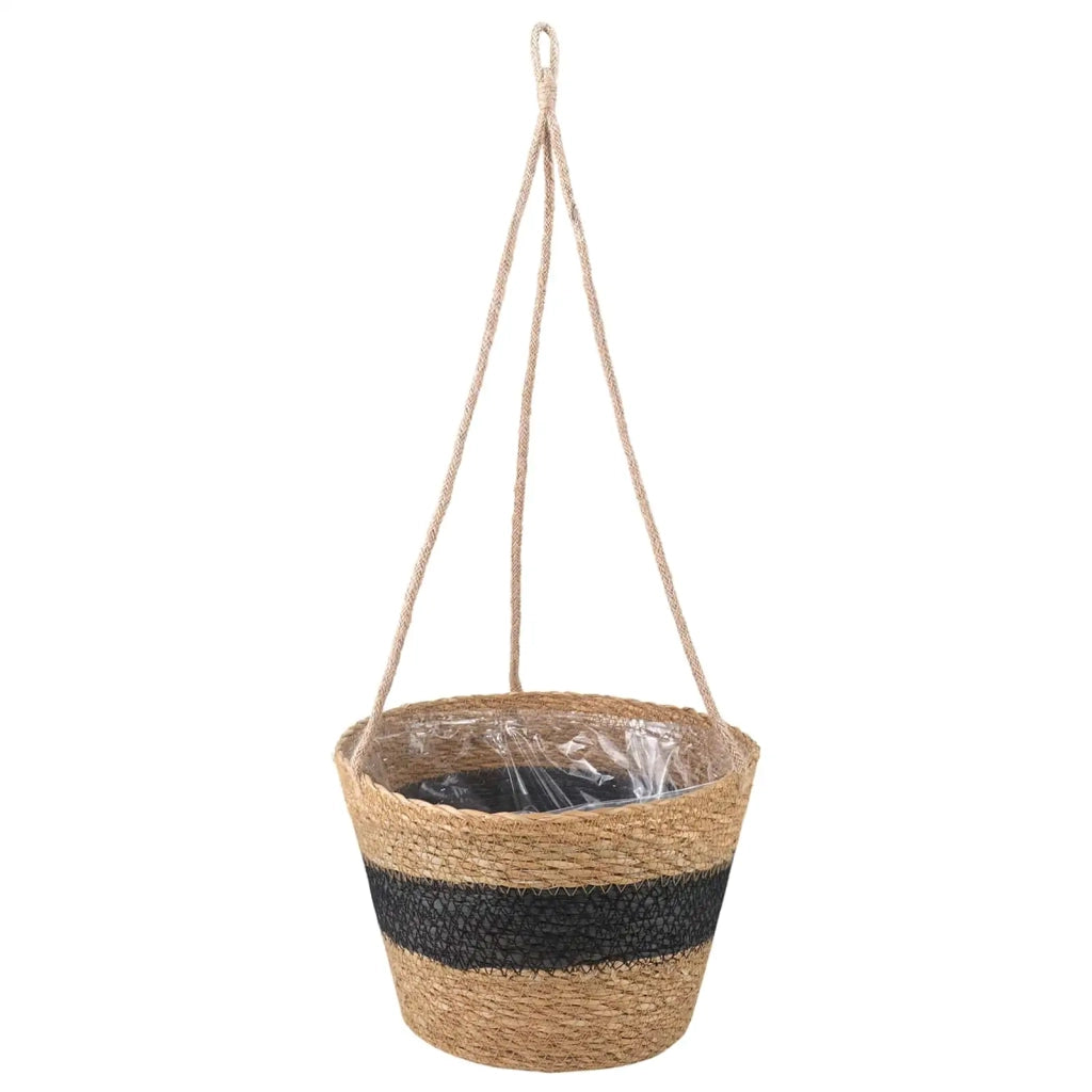 Cesti per piante in erba marina 3 pz Naturale e Nero CFW4971541