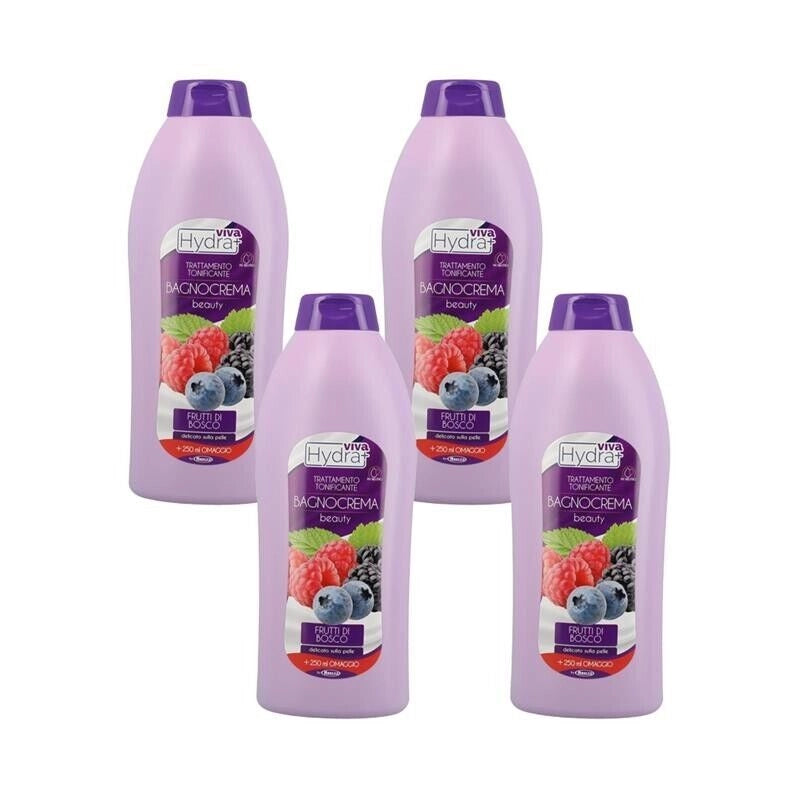 KIT SET 4 PZ MAURY'S BAGNOSCHIUMA 1 LT FRUTTI DI BOSCO
