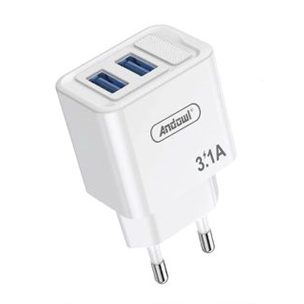 Trade Shop - Caricatore Caricabatterie Da Parete Dual Usb 3.1a Ricarica Rapida Cellulari Tablet Q-cd63 -