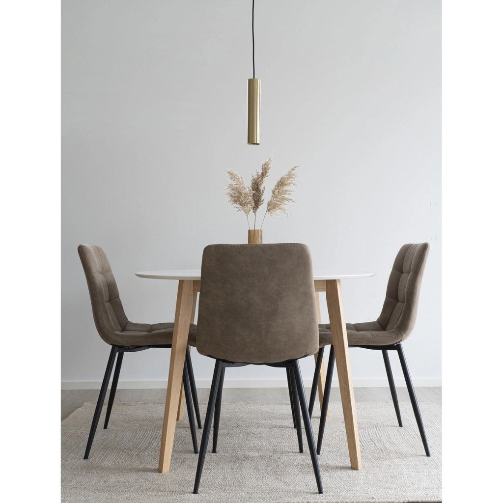 Set di 2 Sedie Middelfart, Marrone, Microfibra, 55x44x86 cm