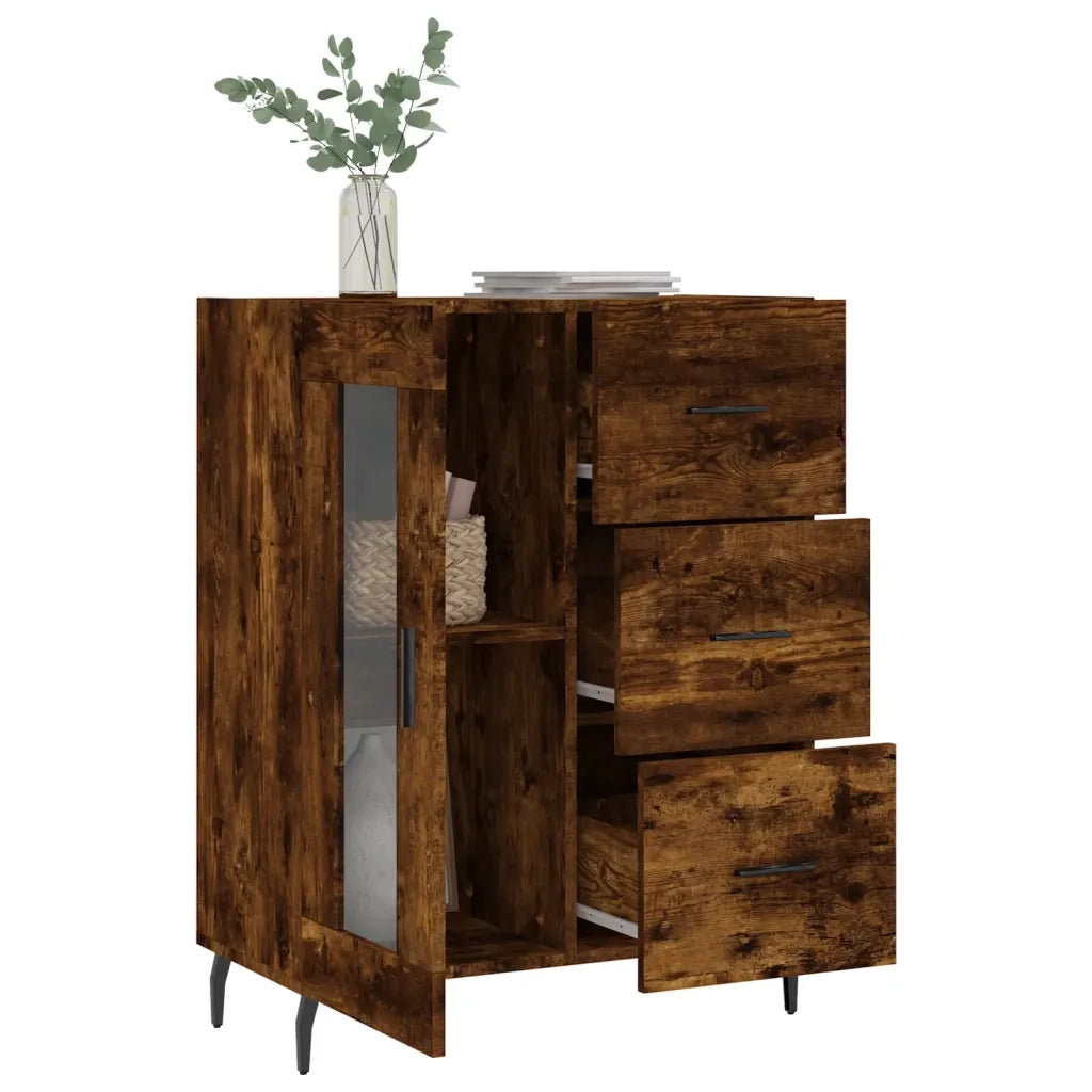 Credenza Rovere Fumo 69,5x34x90 cm in Legno Multistrato 828065