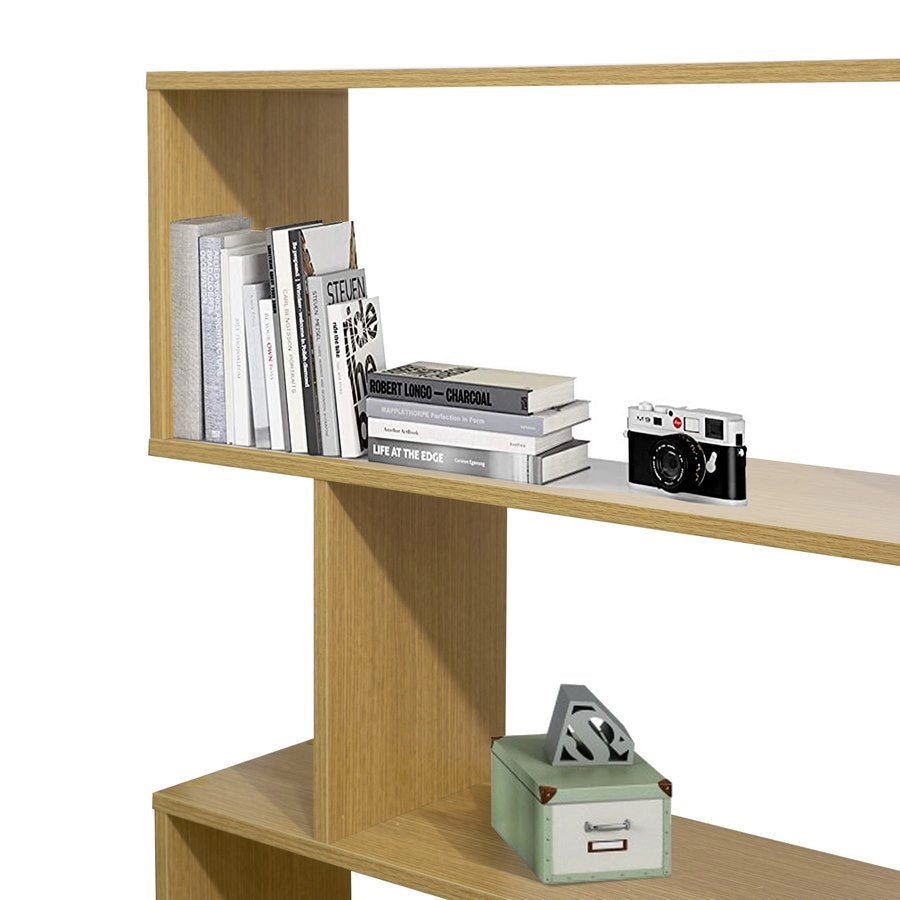 Libreria Moderna 3 Ripiani  110x97x25 cm in Legno Melaminico Rovere Chiaro