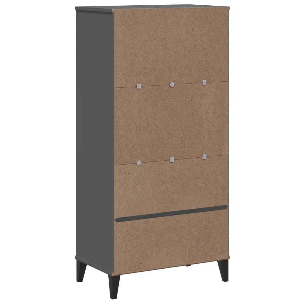 Libreria-Scaffale per Libri-Mobile di Stoccaggio VIKEN Grigio Antracite 60x35x123 cm Legno Multistrato