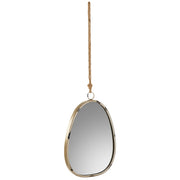 Specchio da parete in metallo oro e corda 25x2,5x36h