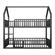 Letto a castello 2 posti con scala frontale; porta apribile; sponde di sicurezza; senza materasso; metallo nero