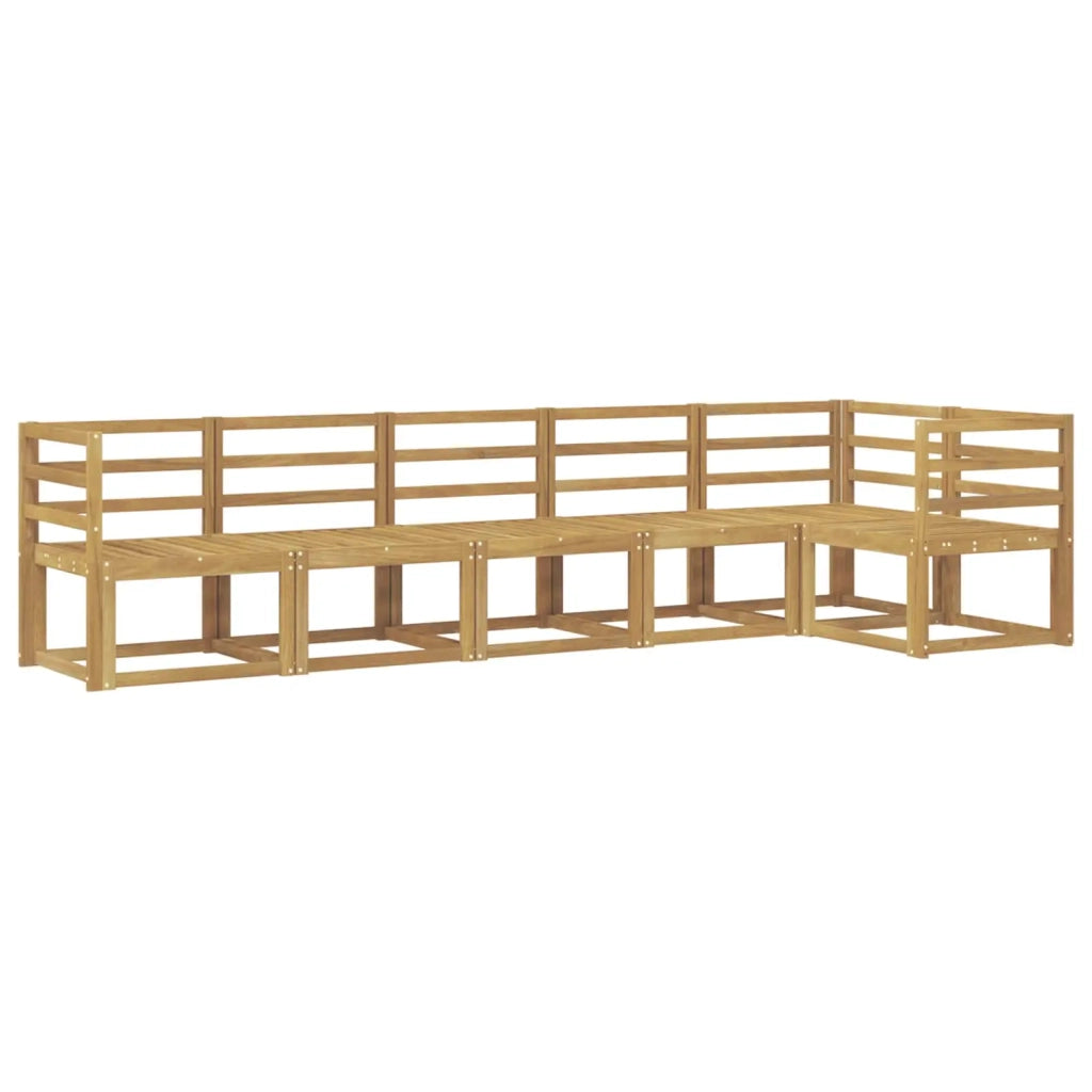 Set di divani da esterno 6 pcs Bianco Legno di Acacia Massello 3387683