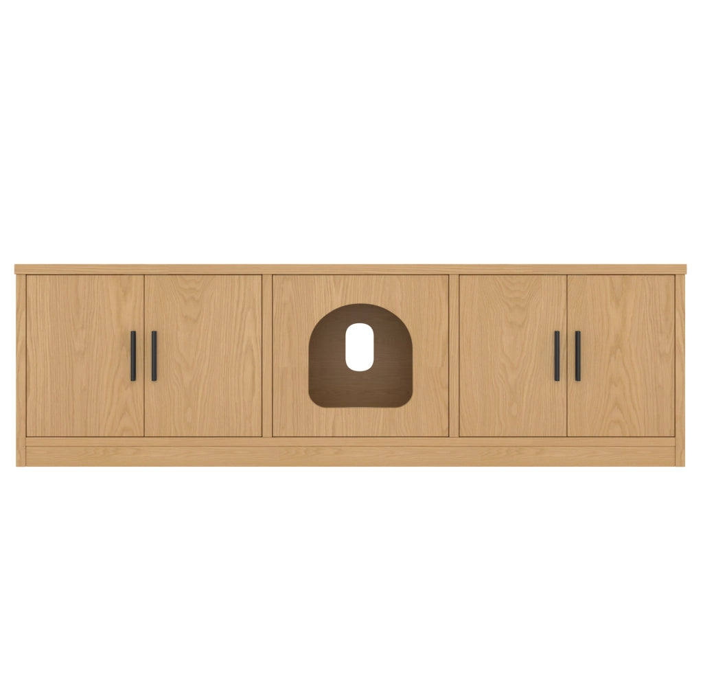 Mobile multifunzione 4 in 1 per gatti e scarpe 140x40x45;5 cm in finitura rovere