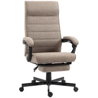 Sedia da Ufficio con Altezza Regolabile, Poggiapiedi Incluso e Seduta Imbottita, 68x67x109-119 cm, Marrone