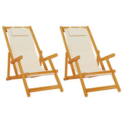 Sedia da spiaggia 2 pz | Sedie da Esterno Marrone Legno di Acacia Massello