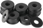 Assortimento di 35 pezzi di anelli di chiusura M8 in acciaio inossidabile nero.