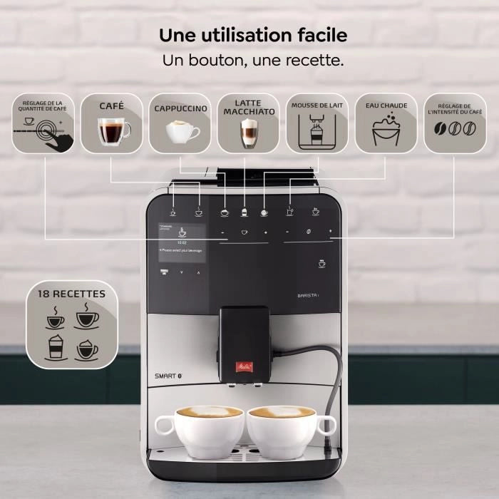 MELITA F831-101 Barista T Smart - Argento (senza serbatoio del latte)