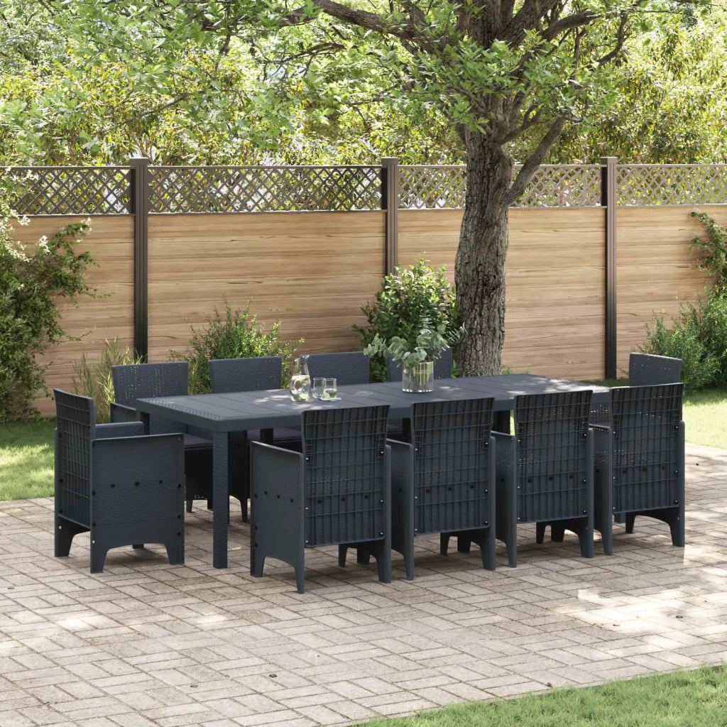 Set da Pranzo per Giardino 11 pcs Antracite Polipropilene 3378595