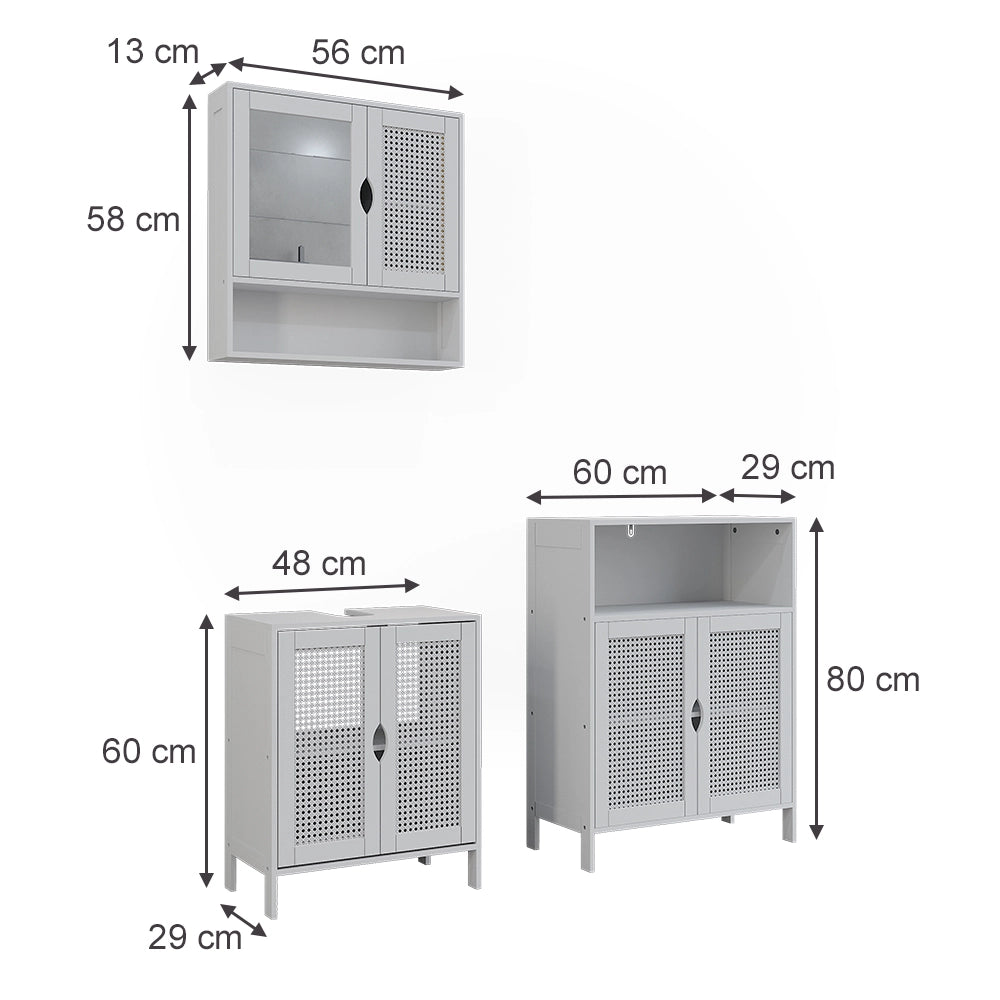Vicco Set di mobili da bagno Bianco 3 parti