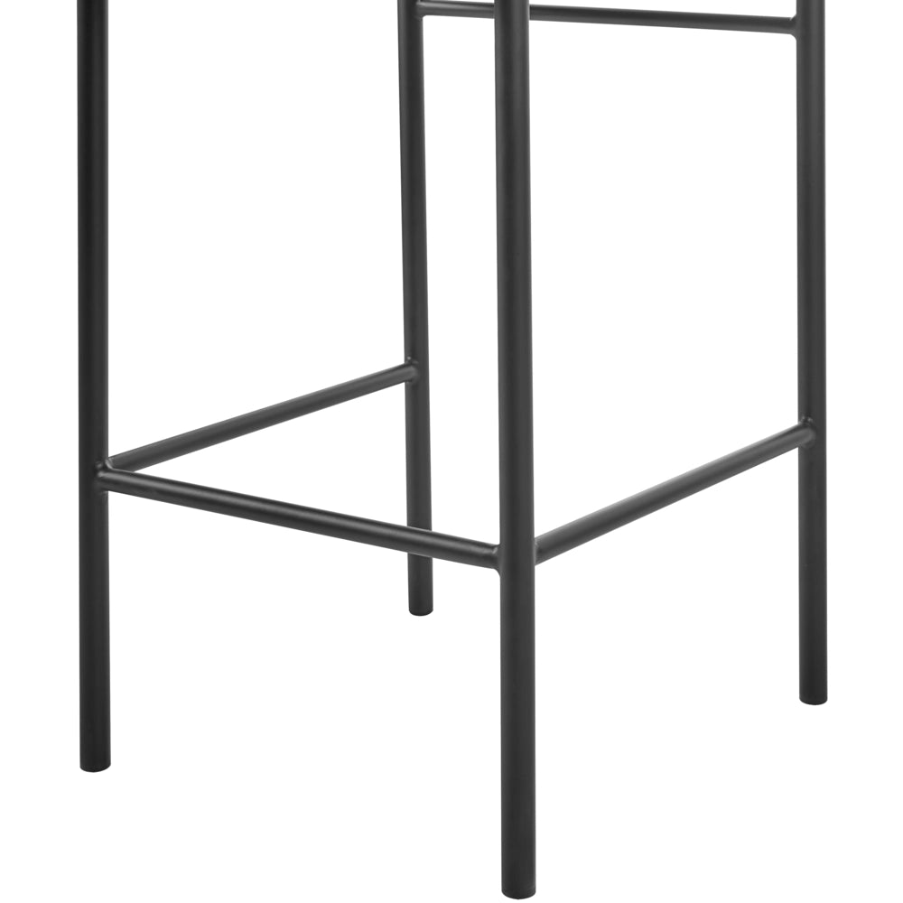 Set di 2 sedie da bar con rivestimento in poliestere verde acqua e gambe in metallo nero Sgabelli senza braccioli con schienale arrotolabile Cucina moderna per la sala da pranzo