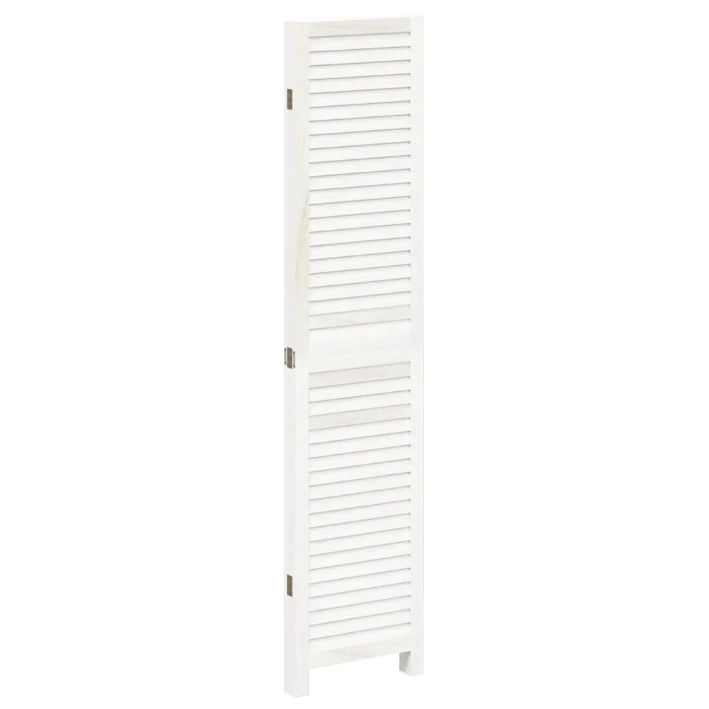 Divisorio Ambienti 4Pannelli Bianco Legno Massello di Paulownia 358834