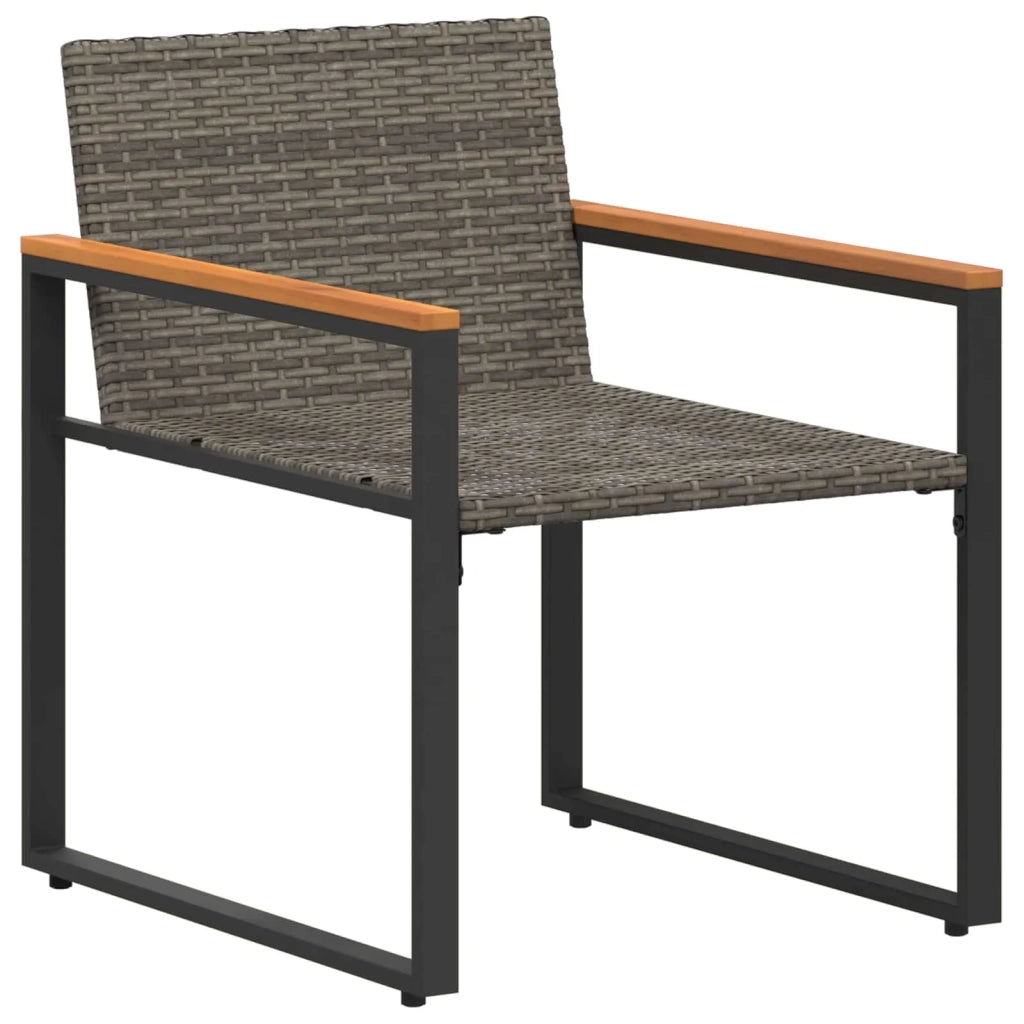Set di Mobili con cuscino 3 pz | Set Salotto da Giardino Grigio e Blu Navy Rattan