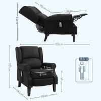 Poltrona Relax Massaggiante Reclinabile con Telecomando, 78x83x101cm, Nero
