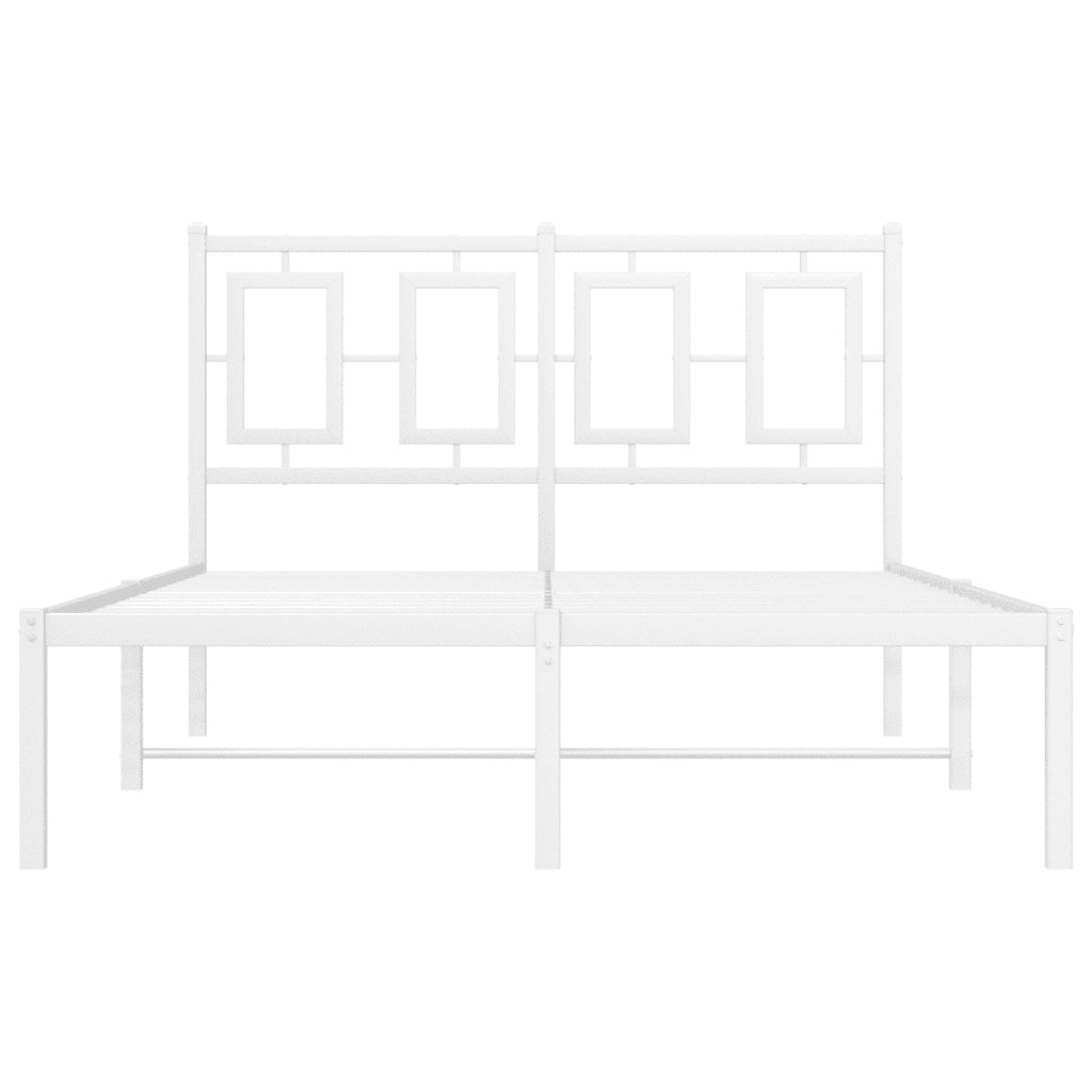Giroletto con Testiera-Struttura Letto con testiera Metallo Bianco 120x190 cm 857849