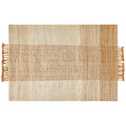 Tappeto in juta beige 140 x 200 cm con nappe motivo geometrico intrecciato a mano stile bohémien per soggiorno camera da letto