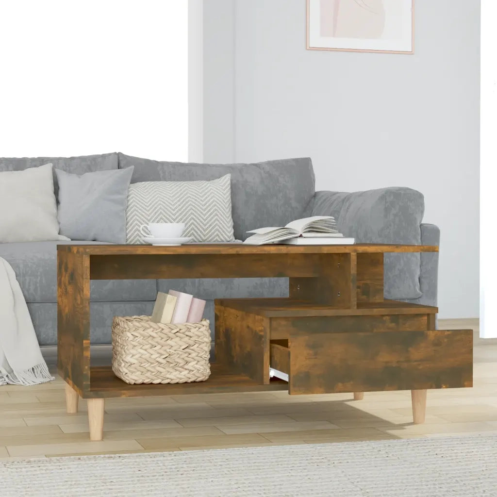 Tavolino da salotto | Tavolino da caff¨¨ | Tavolino da Soggiorno Rovere Fumo 90x49x45 cm Legno Multistrato