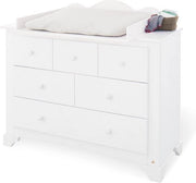 Unità di cambio ampio Pino - Comodino per bambini - Comodino per neonati - Configurazione versatile - 127 cm x 77 cm x 109 cm