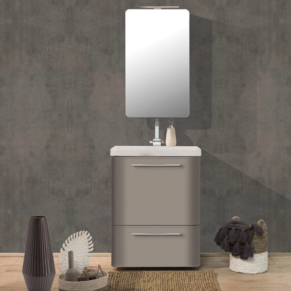 Mobile Lavatoio 65,5x50,5x87 cm 2 Cassetti Montegrappa Novella Dipiù Tortora