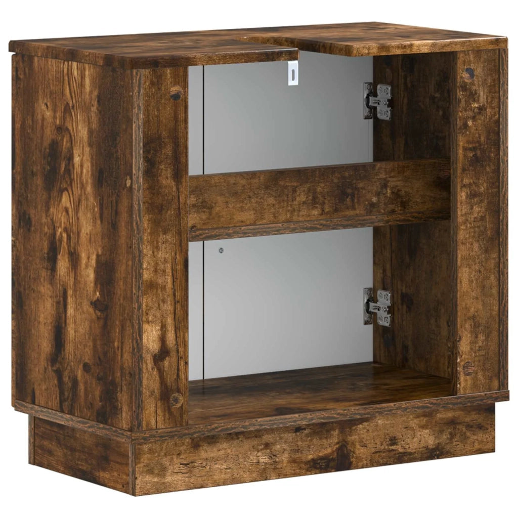 Armadio per Lavabo da Bagno HOORN Rovere Fumo 897230