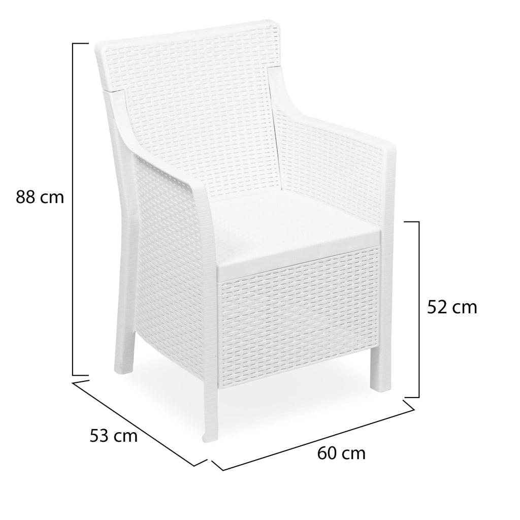 Wanless, Poltrona da Esterno Made in Italy, 60x53 cm Bianco