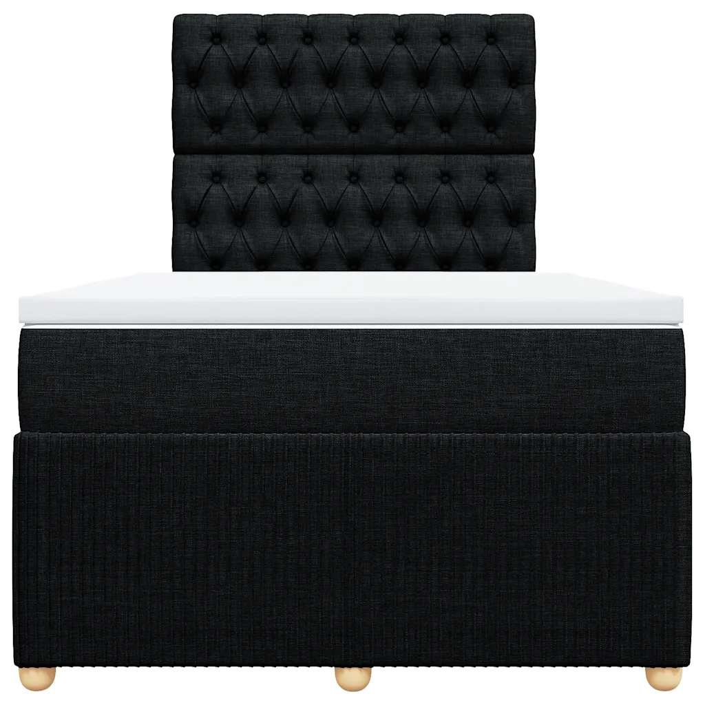 Giroletto a Molle con Materasso Nero 120x200 cm in Tessuto 3292032