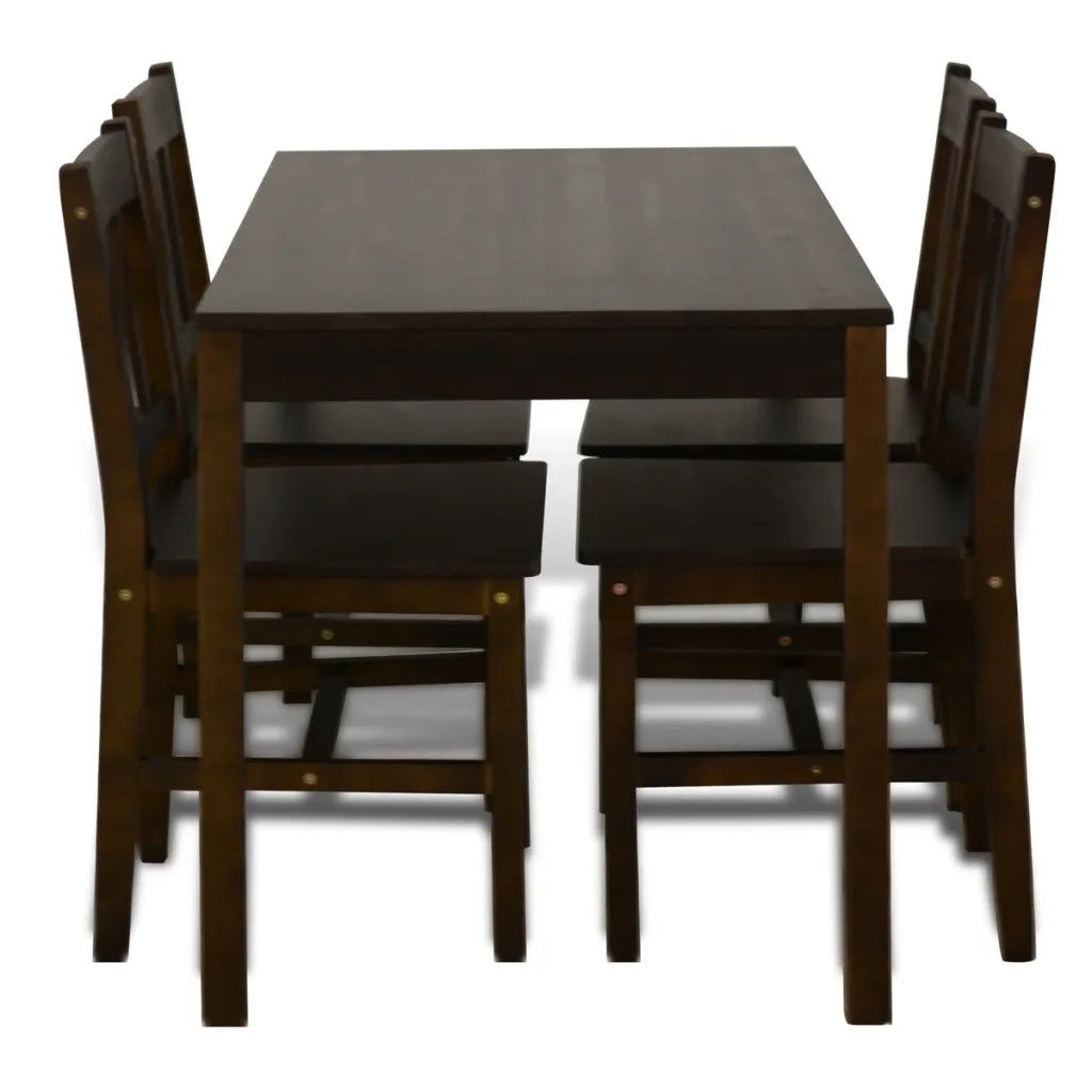 Set Tavolo da Pranzo con 4 Sedie Marrone CFW3749722