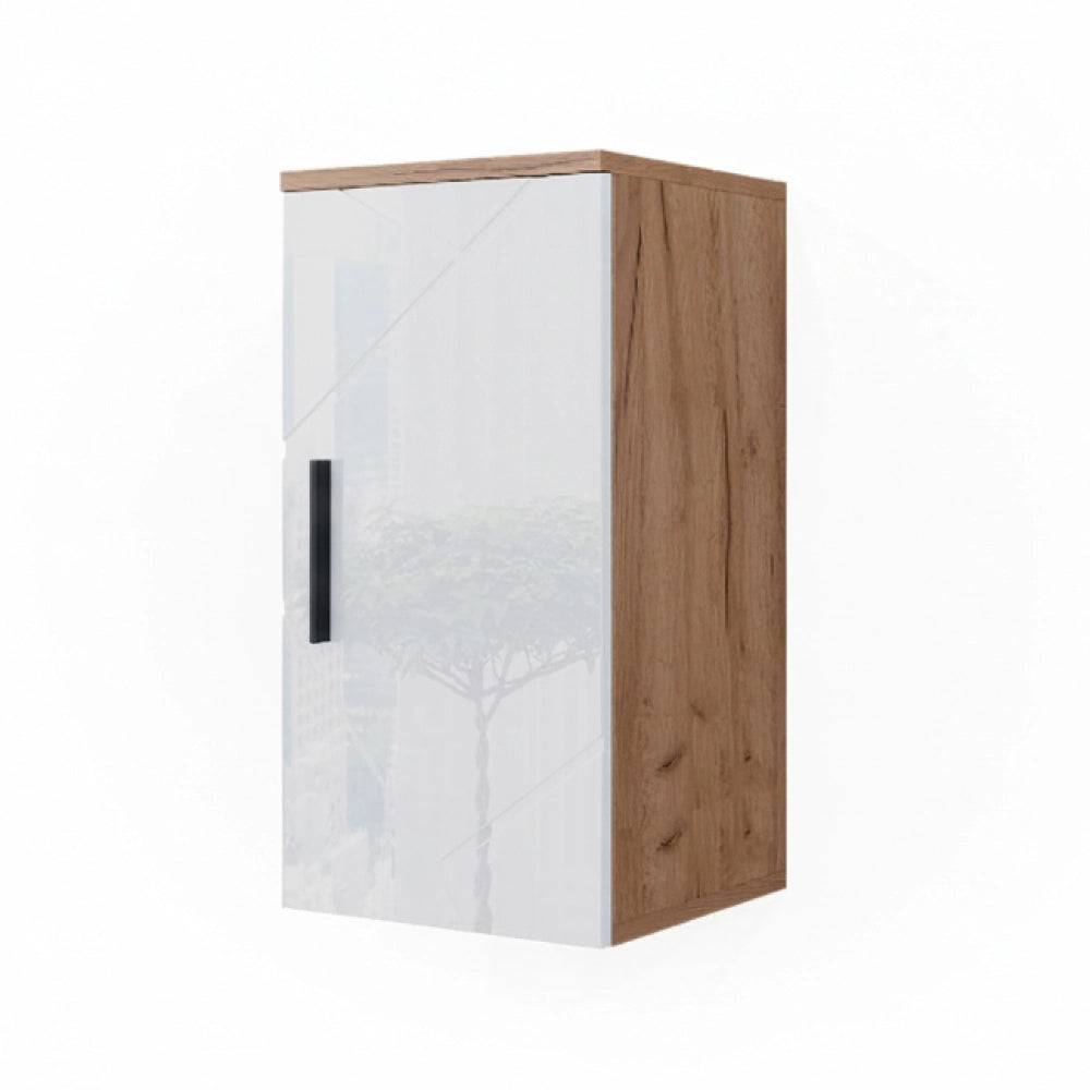 Mobile bagno Irma Bianco lucido/Rovere dorato 30 x 59 cm con ripiano Vicco