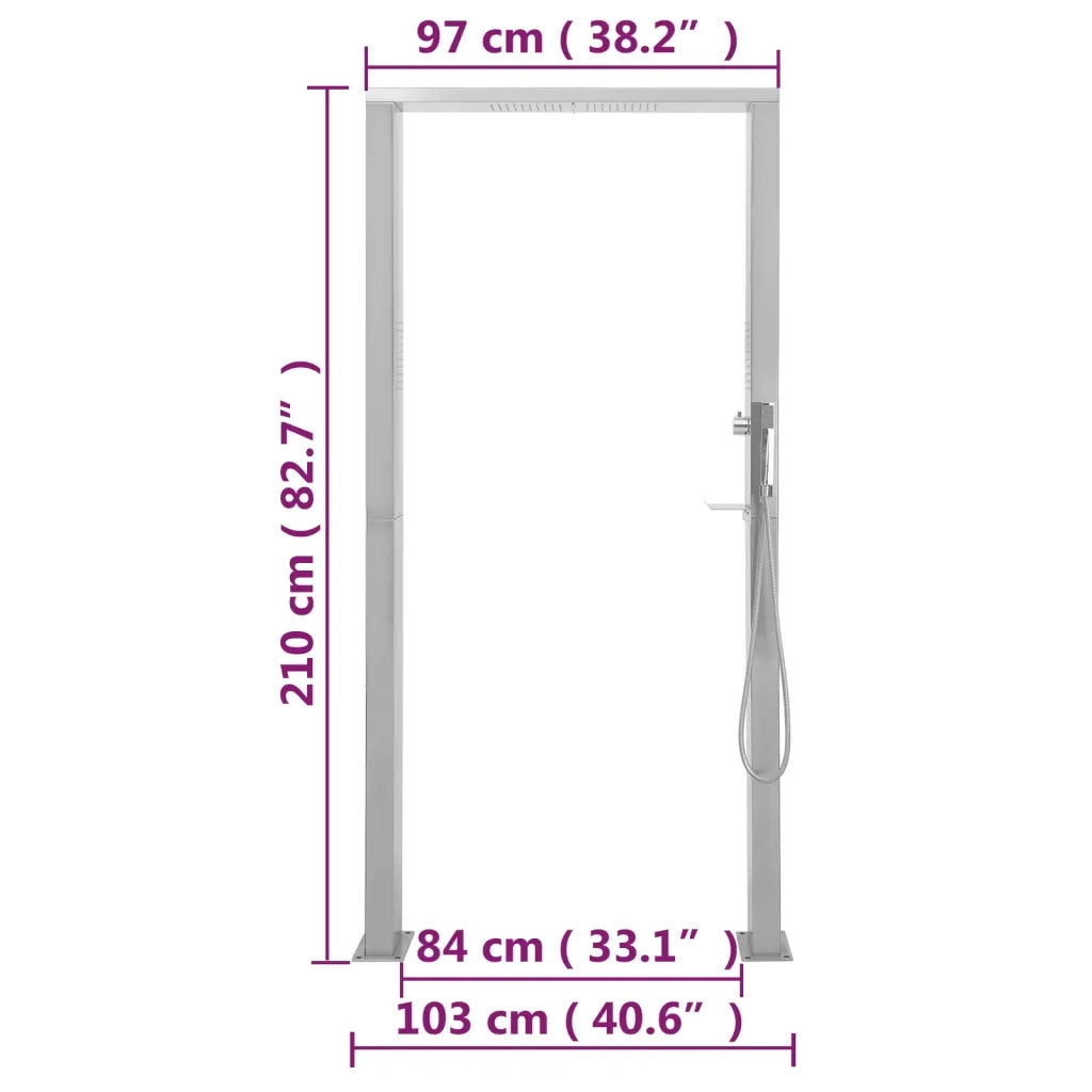 Doccia da Giardino in Acciaio Inox a Doppio Getto 48201