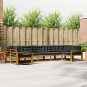 Set di divani da esterno con cuscino 7 pcs Naturale e Antracite
