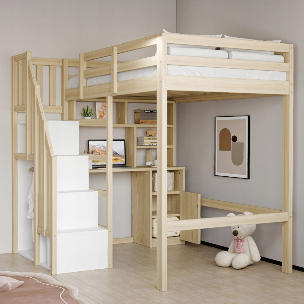 Letto a castello con scrivania - Xylo - 90x200 - Legno