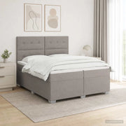 Letto box spring con materasso Tortora 200 x 200 cm Tessuto 3454954