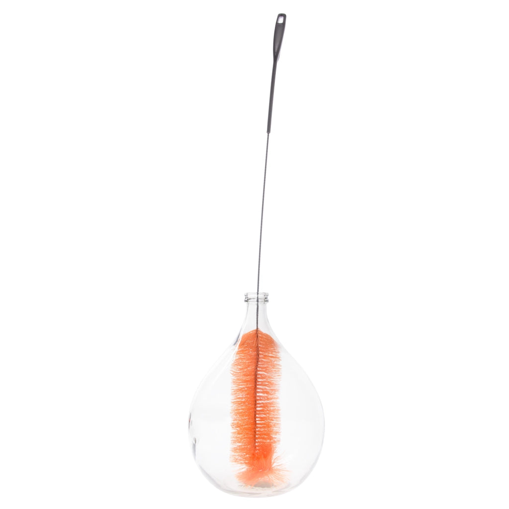 Spazzola KADAX per lavare palloncini, damigiane, contenitori in vetro da galloni, lunga 110 cm, flessibile.
