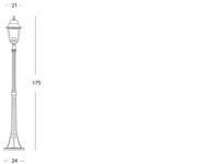 Lampada Palo Medio per Giardino Colore Nero da Esterno Linea Quadrata Sovil