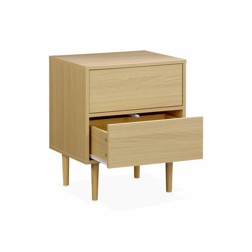 Set 2 comodini effetto legno naturale, marrone naturale