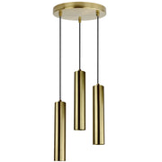 Lampada a sospensione Polux Napoli oro 3xGU10 Ø25cm