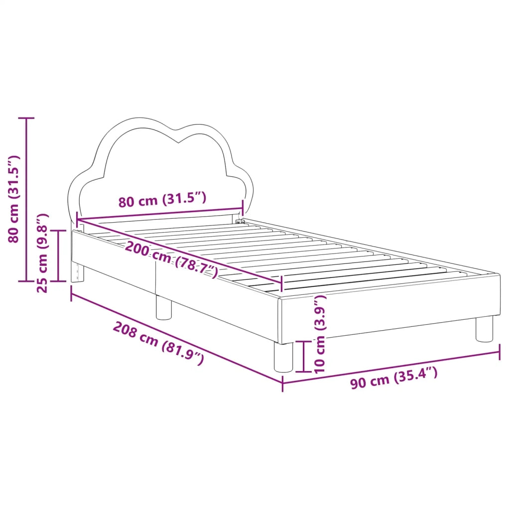 Struttura letto bambini con testata-Giroletto per bambini Grigio Chiaro 80 x 200 cm 287458